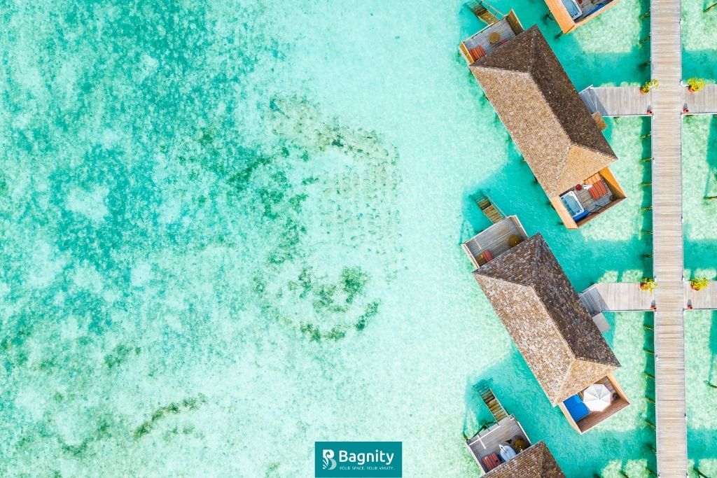 Bagno maldiviano hotel lusso avanguardia